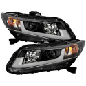 Honda Civic 2012-2014 Projector Headlights (does not fit the 2014 Civic coupe) - Light Bar DRL - Black - High H1 ( Included ) - Low H1 ( Included ) Spyder Auto
