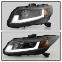 Honda Civic 2012-2014 Projector Headlights (does not fit the 2014 Civic coupe) - Light Bar DRL - Black - High H1 ( Included ) - Low H1 ( Included ) Spyder Auto