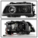 Honda Civic 90-91 / CRX 90-91 Projector Headlights - LED Halo - Black Spyder Auto