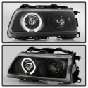 Honda Civic 90-91 / CRX 90-91 Projector Headlights - LED Halo - Black Spyder Auto