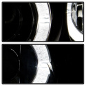 Honda Civic 92-95 2/3DR 1PC Projector Headlights - LED Halo - Amber Reflector - Black Spyder Auto