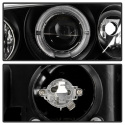 Honda Civic 92-95 2/3DR 1PC Projector Headlights - LED Halo - Amber Reflector - Black Spyder Auto