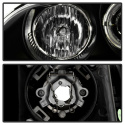 Honda Civic 92-95 2/3DR 1PC Projector Headlights - LED Halo - Amber Reflector - Black Spyder Auto