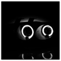 Honda Civic 92-95 2/3DR 1PC Projector Headlights - LED Halo - Amber Reflector - Black Spyder Auto