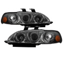 Honda Civic 92-95 2/3DR 1PC Projector Headlights - LED Halo - Amber Reflector - Smoke Spyder Auto