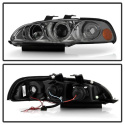 Honda Civic 92-95 2/3DR 1PC Projector Headlights - LED Halo - Amber Reflector - Smoke Spyder Auto