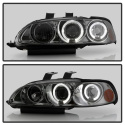 Honda Civic 92-95 2/3DR 1PC Projector Headlights - LED Halo - Amber Reflector - Smoke Spyder Auto