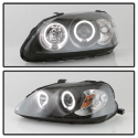 Honda Civic 99-00 Projector Headlights - LED Halo - Black Spyder Auto