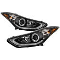 Hyundai Elantra 11-13 Projector Headlights - LED Halo - DRL - Black Spyder Auto