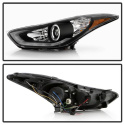 Hyundai Elantra 11-13 Projector Headlights - LED Halo - DRL - Black Spyder Auto