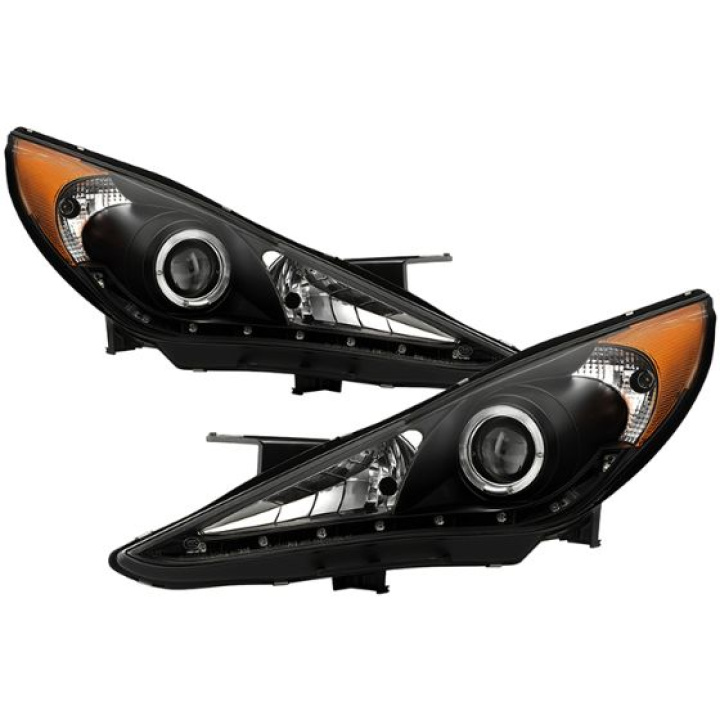 Hyundai Sonata 11-13 Projector Headlights ( Does Not Fit Hybrid Model ) - LED Halo - DRL - Black - High H7 (Included) - Low H7 (Included) Spyder Auto in the group Select car model / Hyundai / Sonata I45 at DDESIGN Scandinavia AB (PRO-YD-HYSON11-DRL-BK)