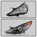 Hyundai Sonata 11-13 Projector Headlights ( Does Not Fit Hybrid Model ) - LED Halo - DRL - Black - High H7 (Included) - Low H7 (Included) Spyder Auto