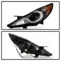 Hyundai Sonata 11-13 Verson 2 Projector Headlights ( Does Not Fit Hybrid Model ) - Light Bar DRL - Black - High H7 (Included) - Low H7 (Included) Spyder Auto