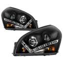 Hyundai Tucson 04-09 Projector Headlights - DRL - Black Spyder Auto