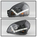 Hyundai Tucson 04-09 Projector Headlights - DRL - Black Spyder Auto
