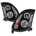 Infiniti G35 03-07 2DR Projector Headlights LED Halo - DRL - Black - High H4 (Included) - Low H7 (Included) Spyder Auto