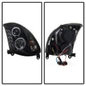 Infiniti G35 03-07 2DR Projector Headlights LED Halo - DRL - Black - High H4 (Included) - Low H7 (Included) Spyder Auto