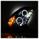 Infiniti G35 03-07 2DR Projector Headlights LED Halo - DRL - Black - High H4 (Included) - Low H7 (Included) Spyder Auto