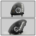 Infiniti G35 03-04 4DR Projector Headlights LED Halo - DRL - Black - High H4 (Included) - Low H1 (Included) Spyder Auto