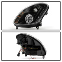 Infiniti G35 03-04 4DR Projector Headlights LED Halo - DRL - Black - High H4 (Included) - Low H1 (Included) Spyder Auto