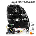 Infiniti G35 03-04 4DR Projector Headlights LED Halo - DRL - Black - High H4 (Included) - Low H1 (Included) Spyder Auto