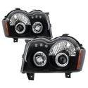 Jeep Grand Cherokee 05-07 Projector Headlights - LED Halo - LED ( Replaceable LEDs ) - Black - Spyder Auto