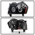 Jeep Grand Cherokee 05-07 Projector Headlights - LED Halo - LED ( Replaceable LEDs ) - Black - Spyder Auto