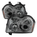 Jeep Grand Cherokee 05-07 Projector Headlights - LED Halo - LED ( Replaceable LEDs ) - Smoke - Spyder Auto