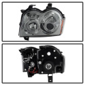 Jeep Grand Cherokee 05-07 Projector Headlights - LED Halo - LED ( Replaceable LEDs ) - Smoke - Spyder Auto