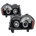 Jeep Grand Cherokee 08-10 Projector Headlights - LED Halo - LED ( Replaceable LEDs ) - Black - Spyder Auto