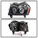 Jeep Grand Cherokee 08-10 Projector Headlights - LED Halo - LED ( Replaceable LEDs ) - Black - Spyder Auto