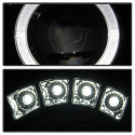 Jeep Grand Cherokee 08-10 Projector Headlights - LED Halo - LED ( Replaceable LEDs ) - Black - Spyder Auto