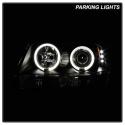 Jeep Grand Cherokee 99-04 Projector Headlights - LED Halo - LED ( Replaceable LEDs ) - Black Spyder Auto