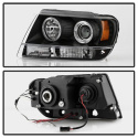 Jeep Grand Cherokee 99-04 Projector Headlights - LED Halo - LED ( Replaceable LEDs ) - Black Spyder Auto