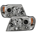 Jeep Grand Cherokee 99-04 Projector Headlights - LED Halo - LED ( Replaceable LEDs ) - Chrome Spyder Auto