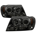 Jeep Grand Cherokee 99-04 Projector Headlights - LED Halo - LED ( Replaceable LEDs ) - Smoke Spyder Auto