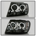 Jeep Grand Cherokee 99-04 Projector Headlights - LED Halo - LED ( Replaceable LEDs ) - Smoke Spyder Auto
