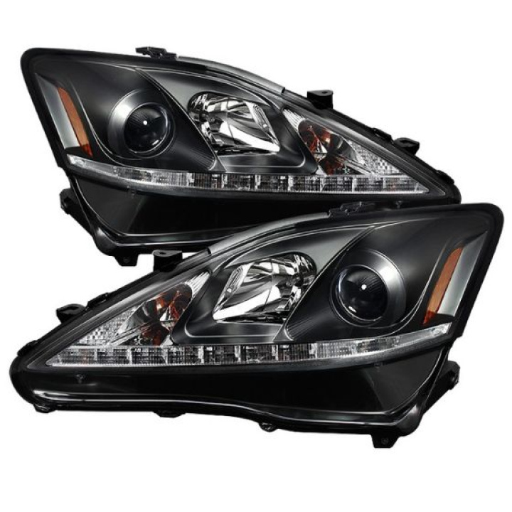 Lexus IS 250/350 2006-2010 Projector Headlights - DRL - Black Spyder Auto in the group Select car model / Lexus / IS 05-13 / Styling / Lights at DDESIGN Scandinavia AB (PRO-YD-LIS06-DRL-BK)