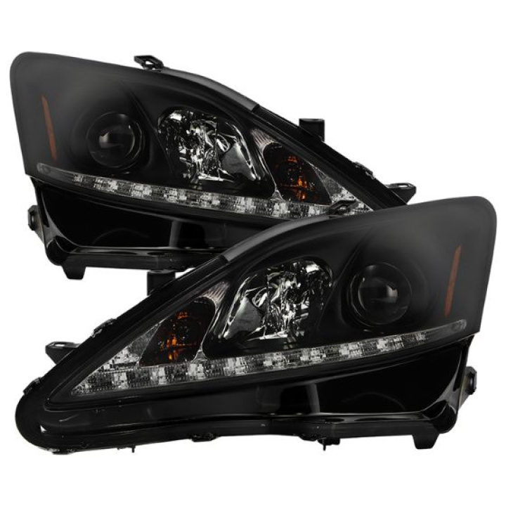 Lexus IS 250/350 2006-2010 Projector Headlights - DRL - Black Smoke Spyder Auto in the group Select car model at DDESIGN Scandinavia AB (PRO-YD-LIS06-DRL-BSM)