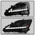 Lexus IS 250/350 2006-2010 Projector Headlights - DRL - Black Smoke Spyder Auto
