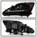 Lexus IS 250/350 2006-2010 Projector Headlights - DRL - Black Smoke Spyder Auto