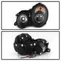 Mercedes Benz CLK 98-02 Projector Headlights LED Halo - Black Spyder Auto