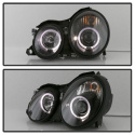 Mercedes Benz CLK 98-02 Projector Headlights LED Halo - Black Spyder Auto
