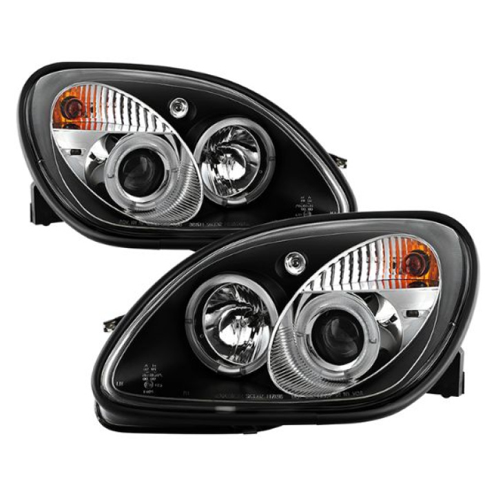 Mercedes Benz SLK 98-04 1PC Projector Headlights LED Halo - Black Spyder Auto in the group Select car model / Mercedes Benz / SLK-Class 96-04 (R170) / Styling / Lights at DDESIGN Scandinavia AB (PRO-YD-MBSLK98-1PC-HL-BK)