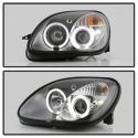 Mercedes Benz SLK 98-04 1PC Projector Headlights LED Halo - Black Spyder Auto
