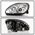 Mercedes Benz SLK 98-04 1PC Projector Headlights LED Halo - Chrome Spyder Auto