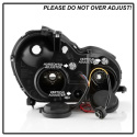 Mercedes Benz C-Class 01-05 4 Dr Only Projector Headlights LED Halo - Black Spyder Auto