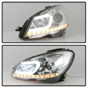 Mercedes Benz W204 C-Class 12-13 Projector Headlights DRL - Chrome Spyder Auto