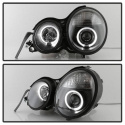 Mercedes Benz E-Class 95-99 Projector Headlights - LED Halo - Black Spyder Auto