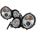 Mercedes Benz E-Class 95-99 Projector Headlights - LED Halo - Chrome Spyder Auto